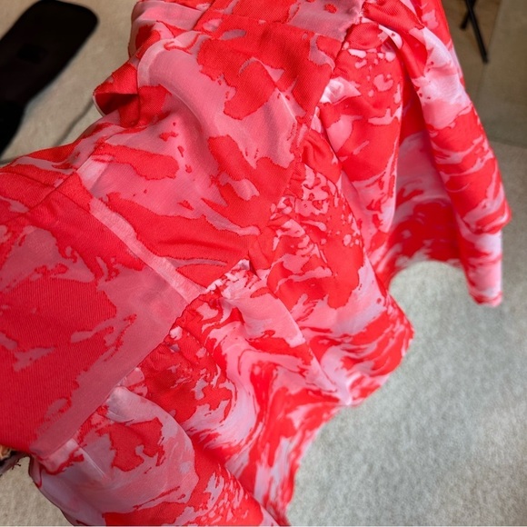 NWT Lizard Thicket Red Floral Layered Hem Mini Dress Size Medium - Picture 12 of 12